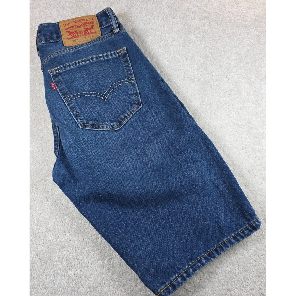 Levi's 505 Denim Shorts Mens 28 Blue 5-Pocket Bermuda Comfort Outdoor
